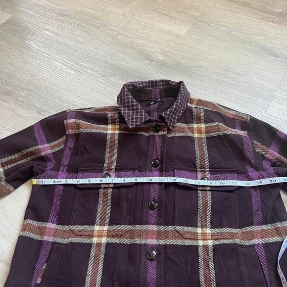 Madewell Purple plaid oversized shacket - Picture 7 of 9